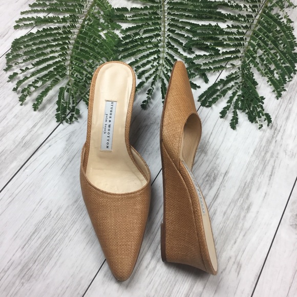 Stubbs & Wootton Shoes - Stubbs & Wootton Palm Beach Woven Wedge Mules